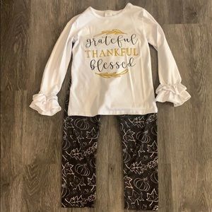 Boutique thanksgiving outfit with leggings.